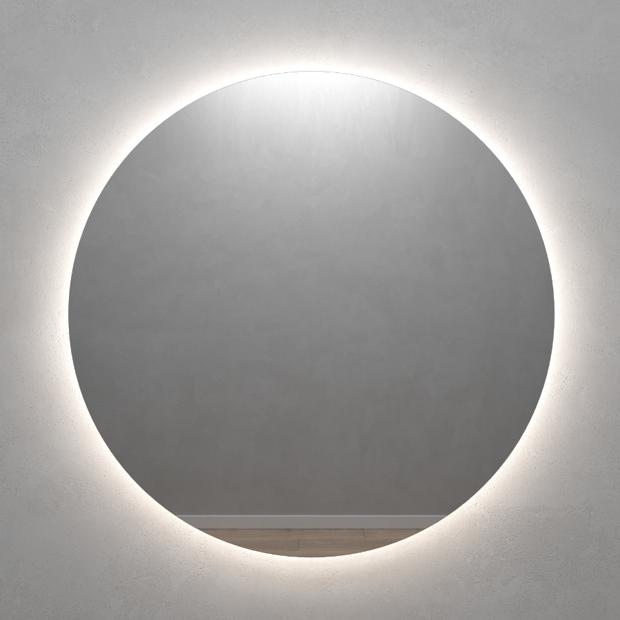 Круглое зеркало 100х100 см, с нейтральной подсветкой